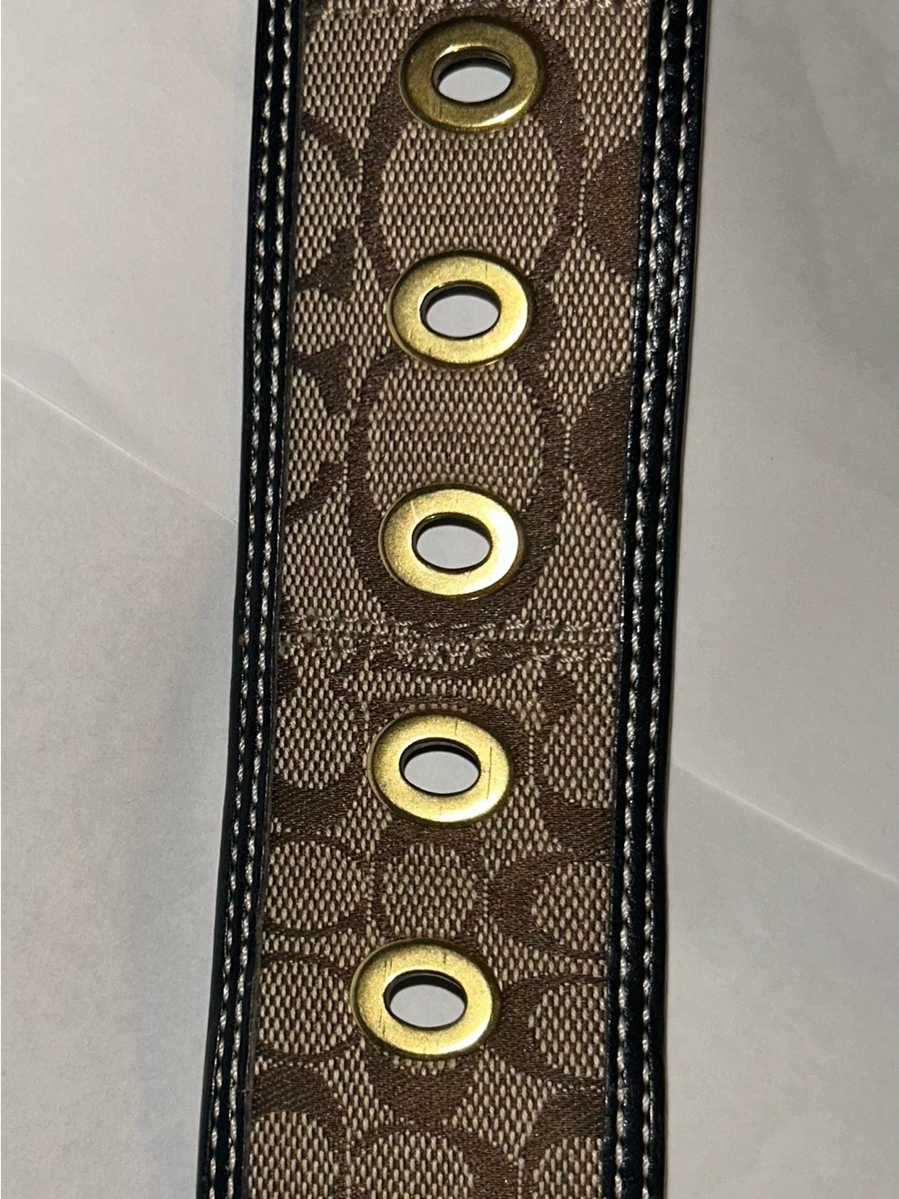 Vintage Y2K Coach Monogram Jacquard and Leather Small Chunky Belt - Picture 15 of 16